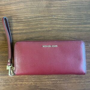 Michael Kors Dark Red Leather Wallet